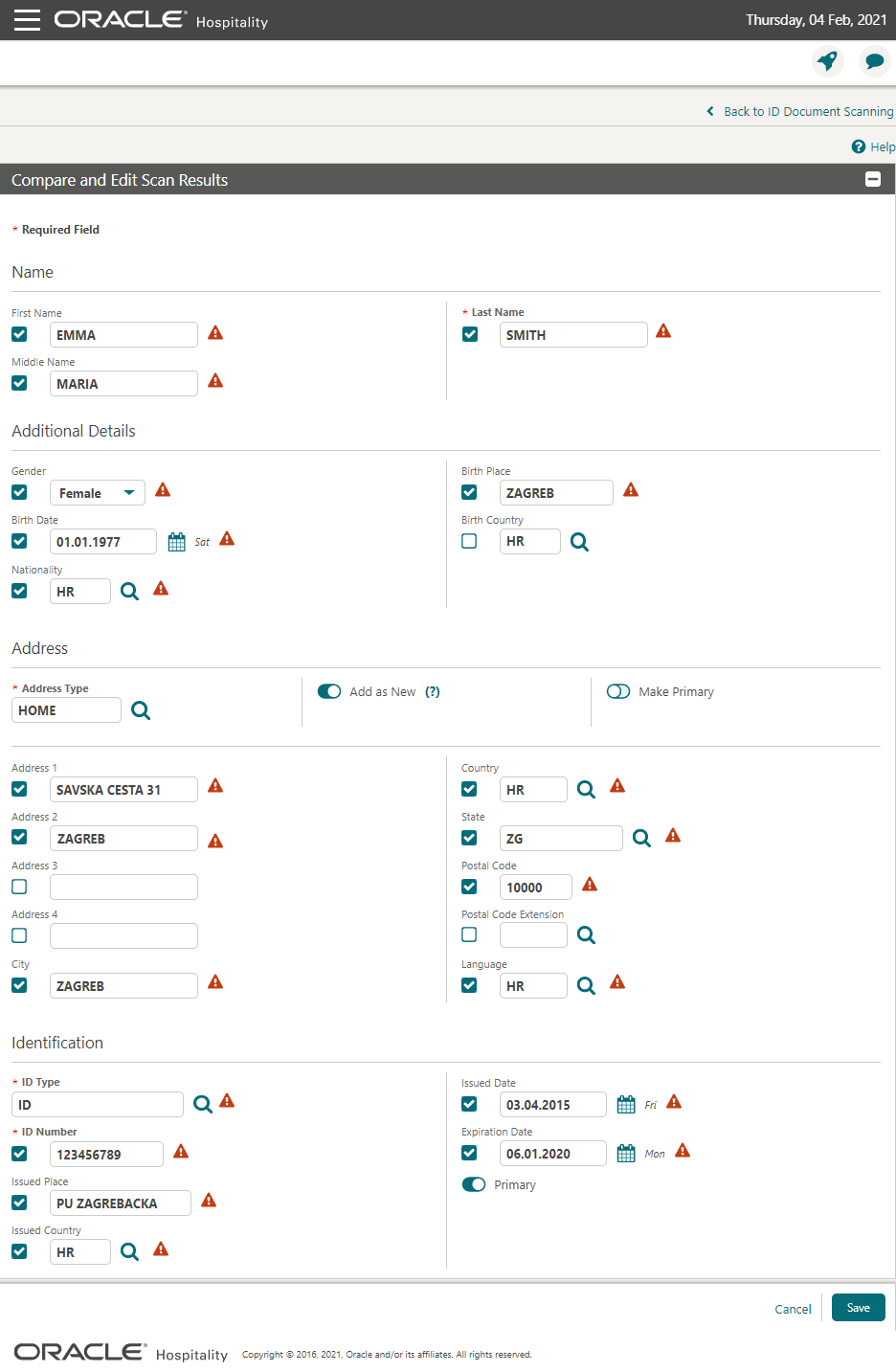 Opera Cloud guest profile