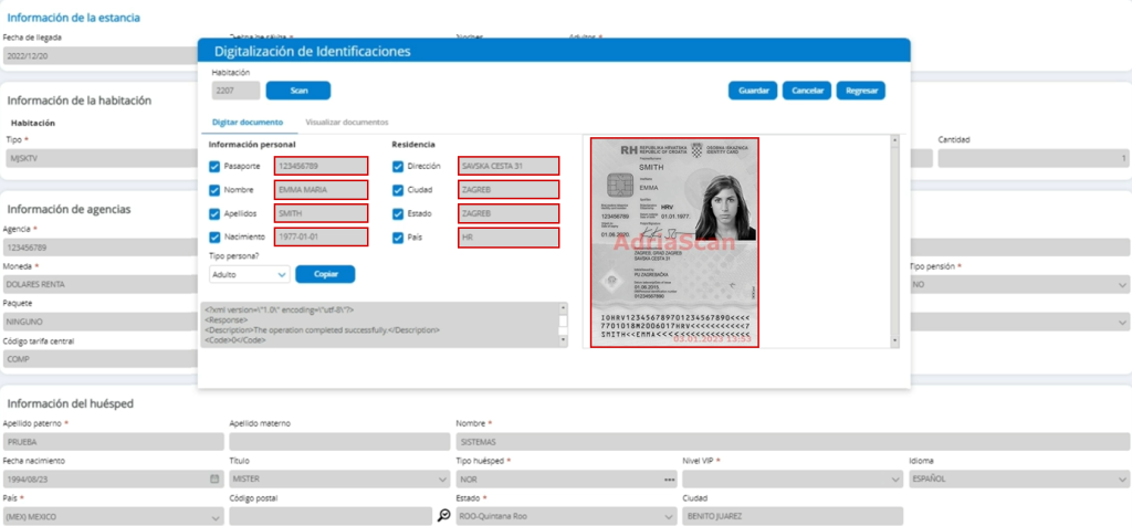 AdriaScan - TCA PMS | Passport/ID Scanning Interface